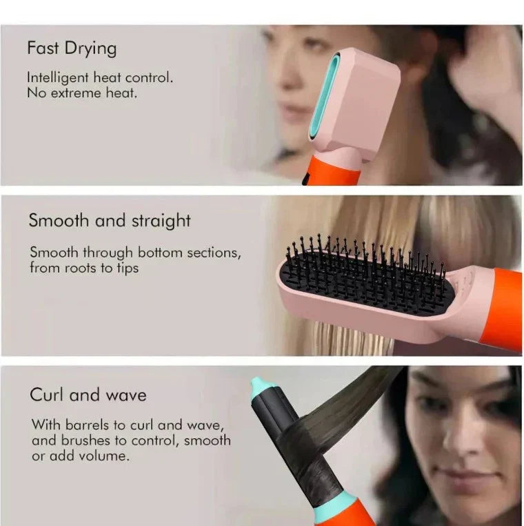 Lyra 5-in-1-Haarstyler — Haartrockner, Lockenstab, Glätteisen & Glanz-Tool - Desfino
