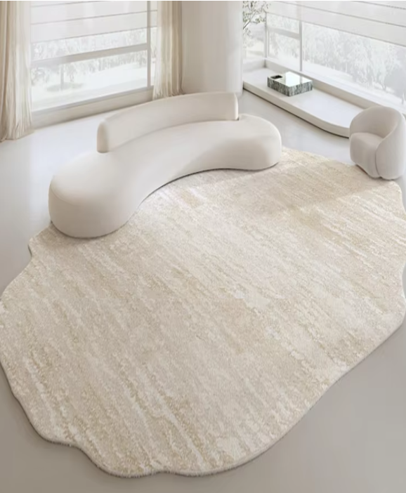 Alfombra de mármol de felpa Sara - forma irregular, base gruesa antideslizante - Desfino
