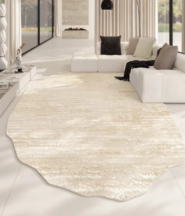 Alfombra de mármol de felpa Sara - forma irregular, base gruesa antideslizante - Desfino