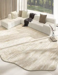Alfombra de mármol de felpa Sara - forma irregular, base gruesa antideslizante - Desfino