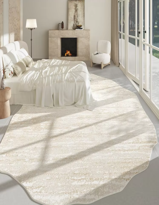 Alfombra de mármol de felpa Sara - forma irregular, base gruesa antideslizante - Desfino