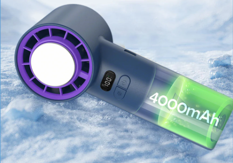 GlacioPulse Mini 100-Speed Cooling Fan — Built-In Cold Plate - Desfino