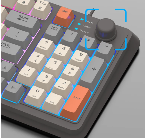 NexisKey RGB-tastatur med 94 taster — lydstyrkehjul til pc/bærbar - Desfino