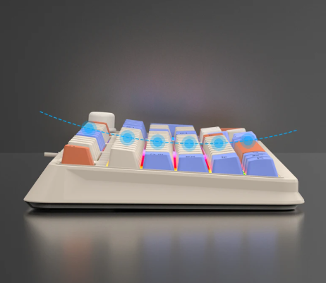 NexisKey RGB-tastatur med 94 taster — lydstyrkehjul til pc/bærbar - Desfino