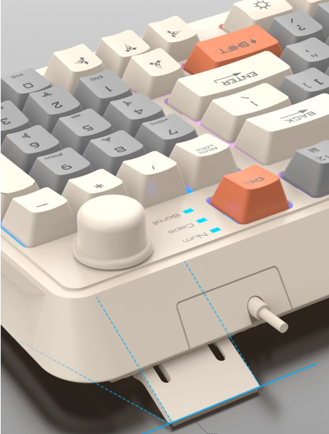 NexisKey RGB-tastatur med 94 taster — lydstyrkehjul til pc/bærbar - Desfino