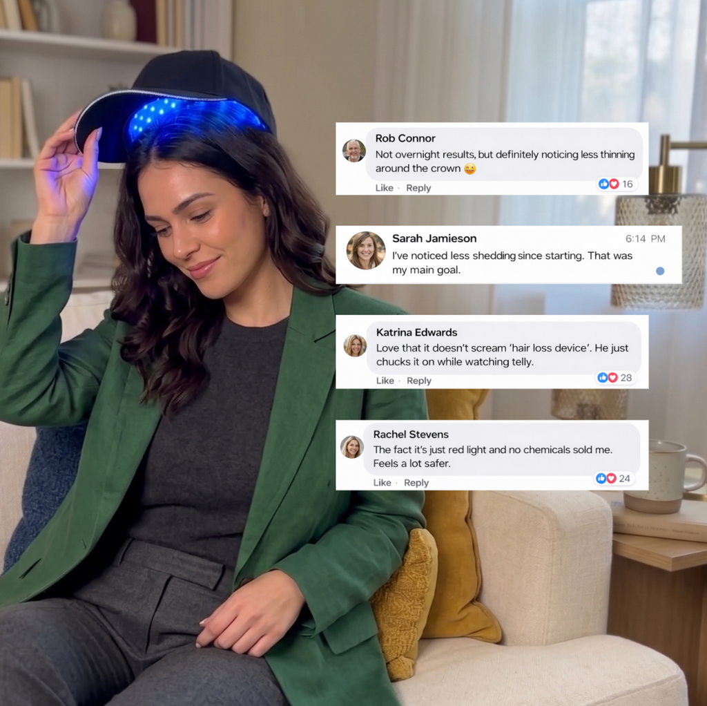 כובע לטיפול באור אדום — טיפוח השיער והקרקפת, אור אדום, קרוב לאינפרא-אדום וכחול - Desfino