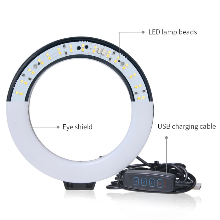 LumaPro 6 英寸 LED 环形灯，配三脚架 — YouTube 直播 - Desfino
