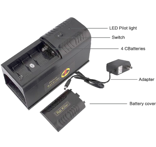 מלכודת עכברים חשמלית VoltGuard — מכת חשמל של 7000 וולט, זיהוי כניסה אוטומטי - Desfino