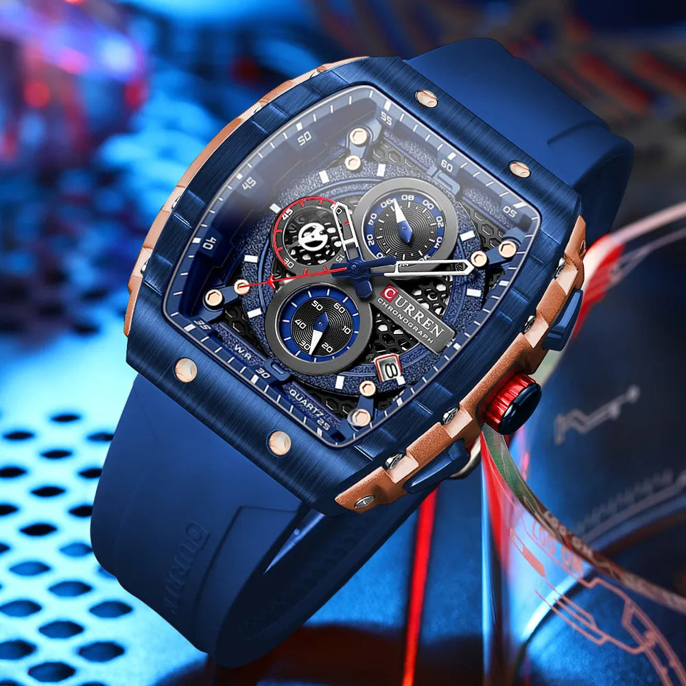 Hodinky Vareno s chronografem — velký ciferník, quartzový strojek, automatické zobrazování data - Desfino