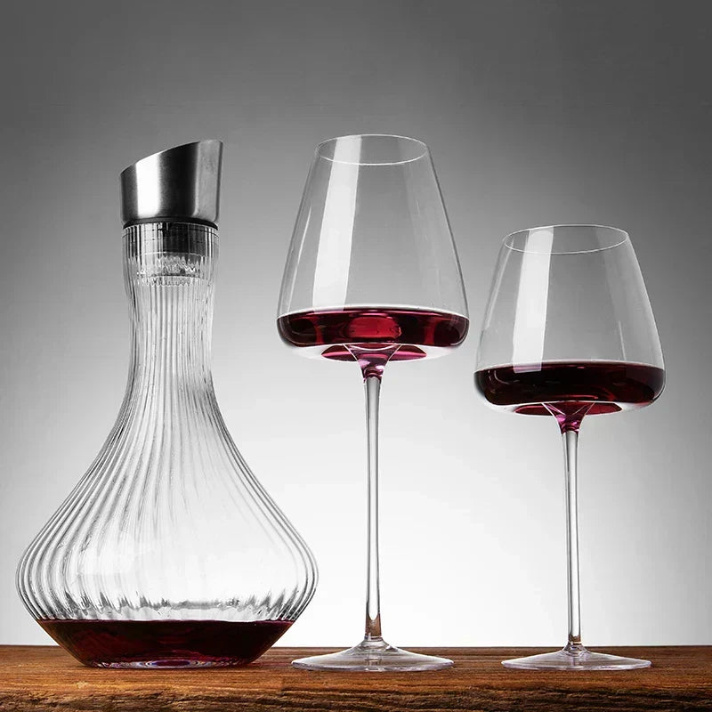 Elara 水晶葡萄酒与香槟酒杯套装 — 2、4或6只，手工制作 - Desfino