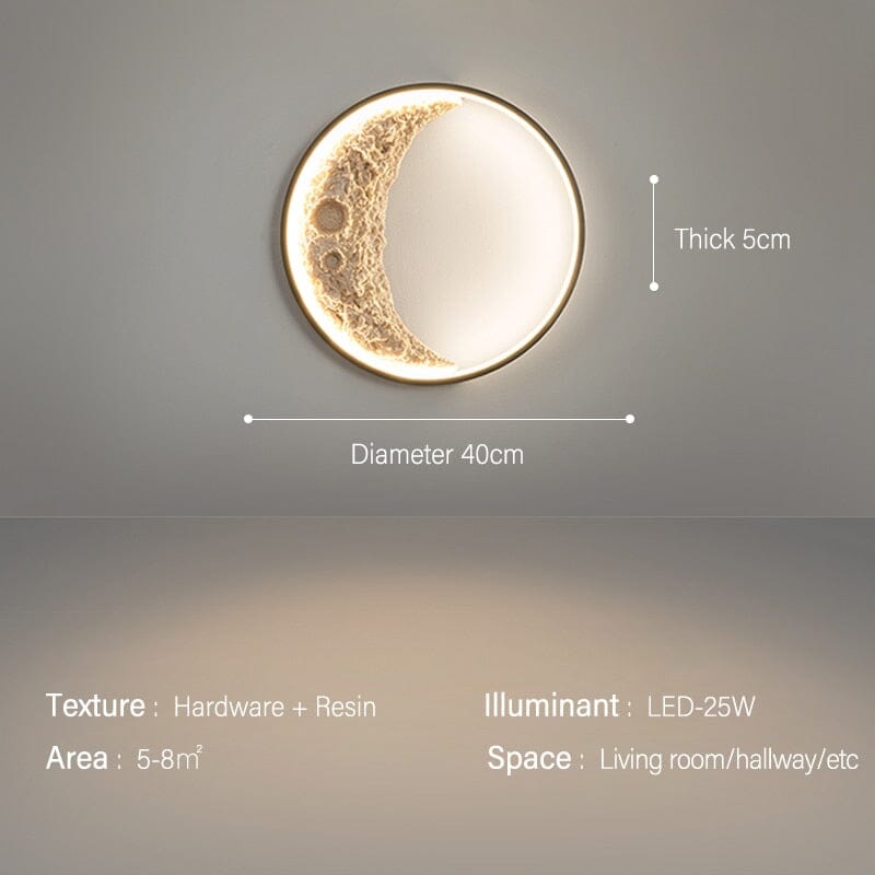 Candeeiro de Parede Crescente — Candeeiro Lunar Circular Ajustável - Desfino