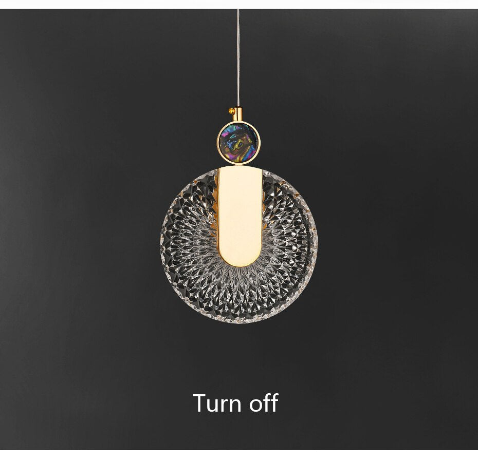 Aurelia Gold LED-krystallpendellampe — rund taklampe - Desfino