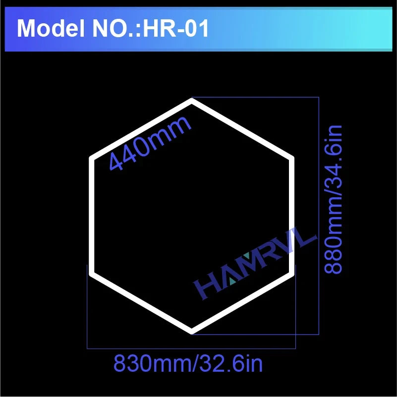 Lampe LED hexagonale de garage HAMRVL 110-240V, tube de 440mm | Desfino
