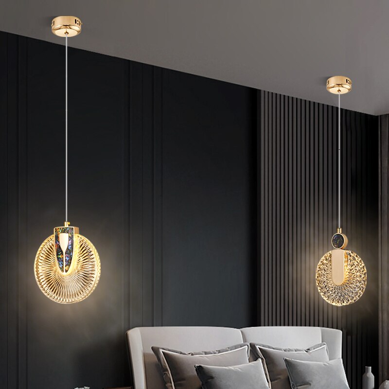 Aurelia Gold LED-Pendelleuchte – runde Kristall-Hängeleuchte