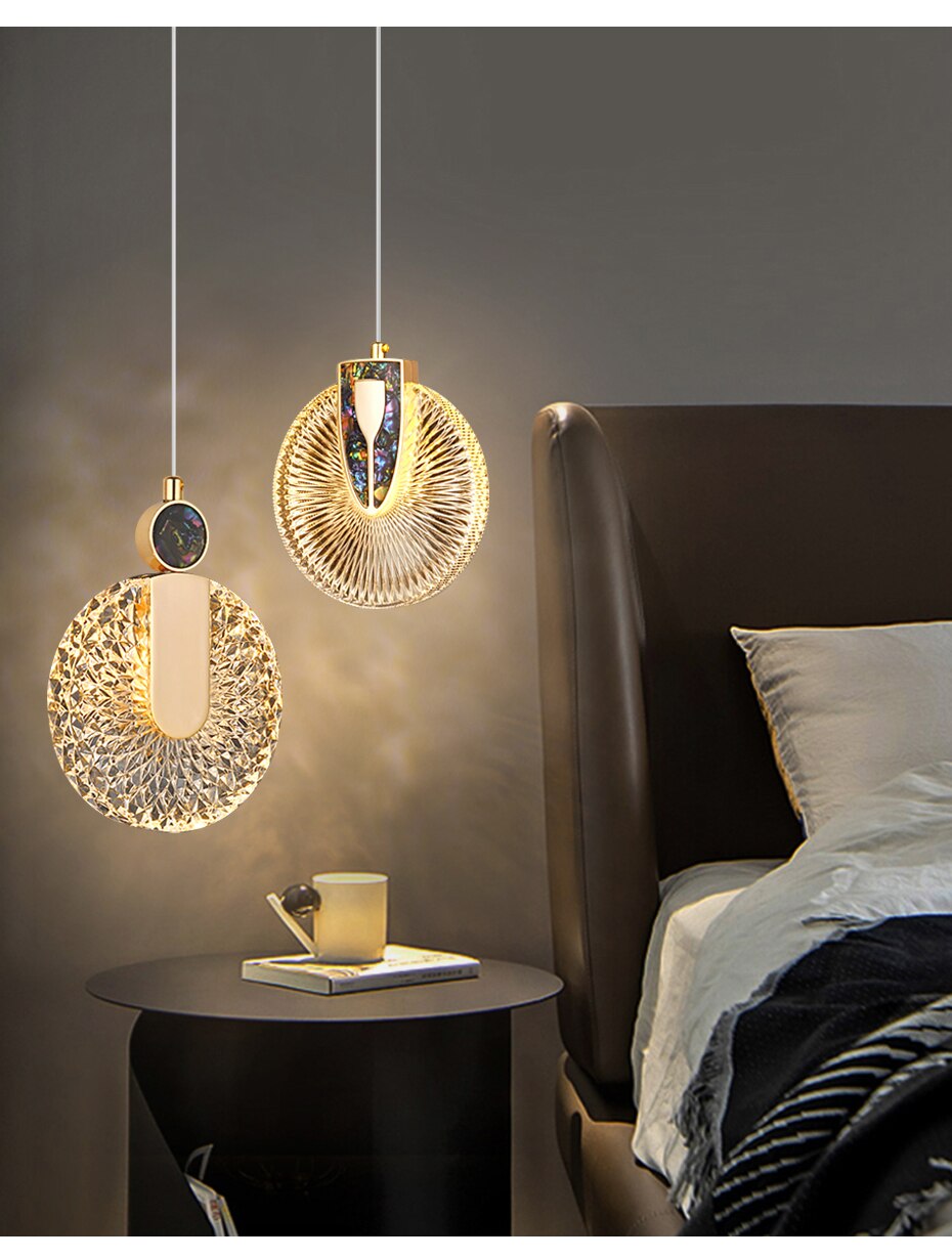 Aurelia Gold LED-Pendelleuchte – runde Kristall-Hängeleuchte