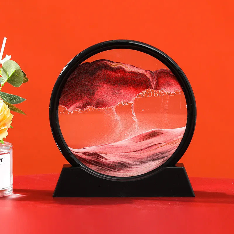 AureaFlow Glass Hourglass — Kinetic 3D Sand Motion, Clear Enclosure