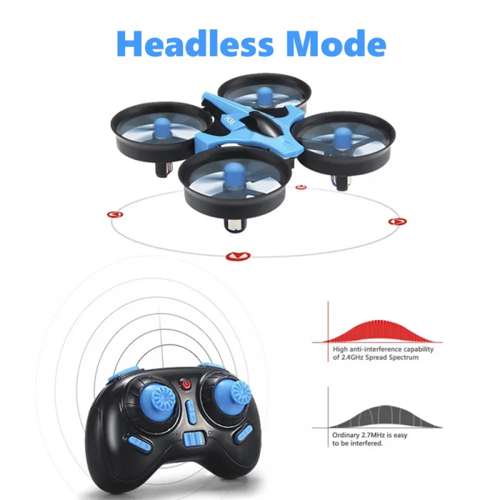 רחפן RC מיני H36 — סיבובי 360°, מצב ללא ראש וג'יירו בעל 6 צירים | דספינו