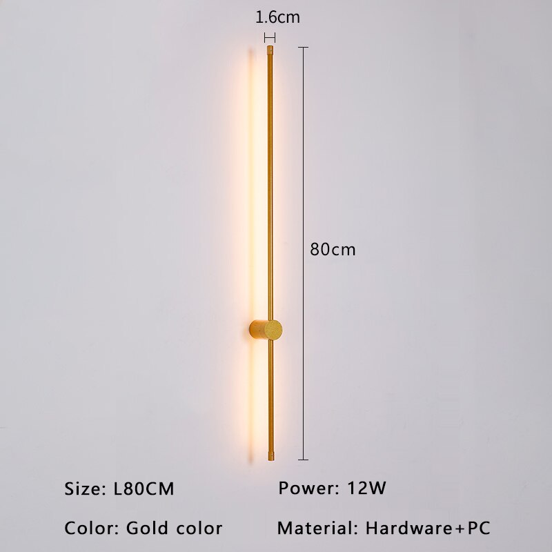 Aplica de perete minimalistă AureaNova — lumină LED modernă, aurie/neagră - Desfino