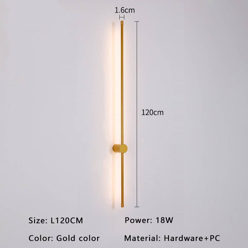 Aplica de perete minimalistă AureaNova — lumină LED modernă, aurie/neagră - Desfino