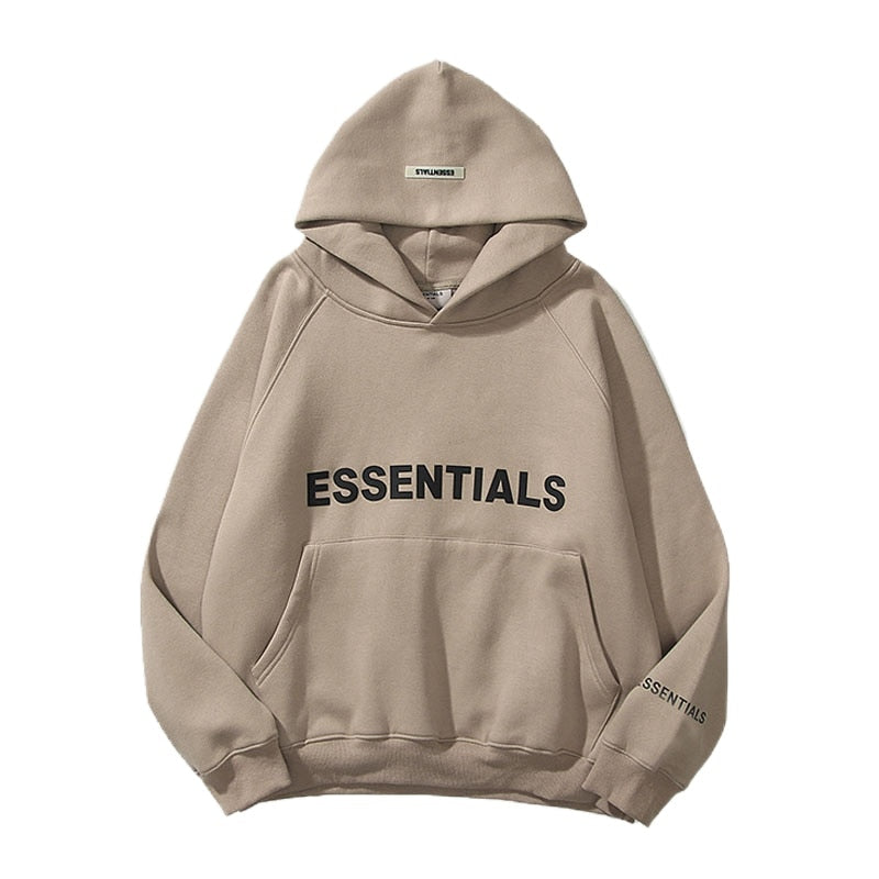 Fear of God Essentials Hoodie — 100 % Baumwolle, lockere Passform, Kängurutasche - Desfino