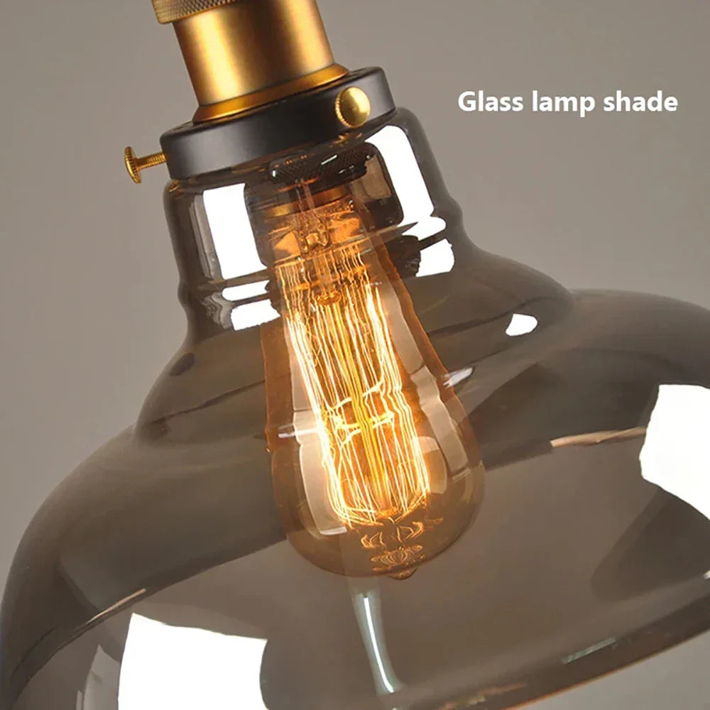 NovaGlass vintage ipari függőlámpa — retro üveg búra - Desfino