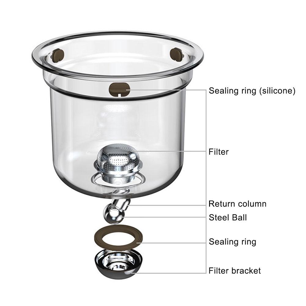 LumiGlass Théière en verre 401–500 ml — filtre magnétique à un bouton - Desfino