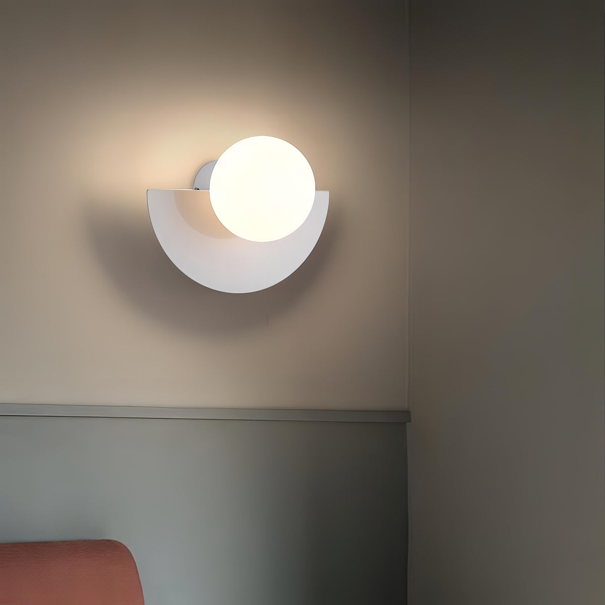 Arden nordisk halvcirkelformad LED-vägglampa — modern väggarmatur - Desfino