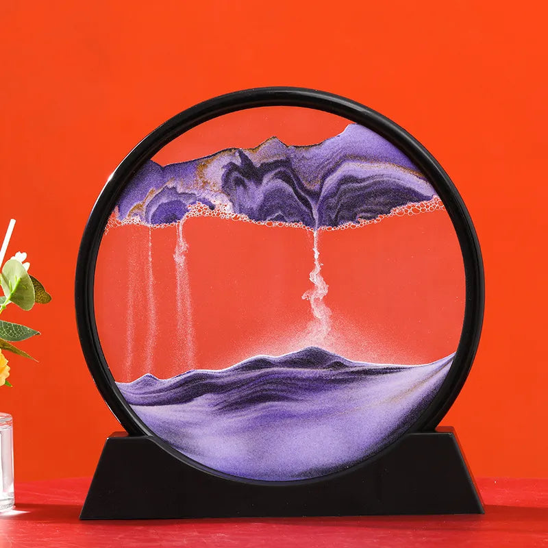 AureaFlow Glass Hourglass — Kinetic 3D Sand Motion, Clear Enclosure