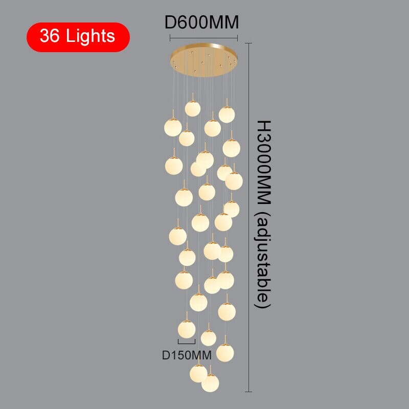 Lampadario a globo Liora — Elegante lampada a sospensione LED dalla luce calda - Desfino