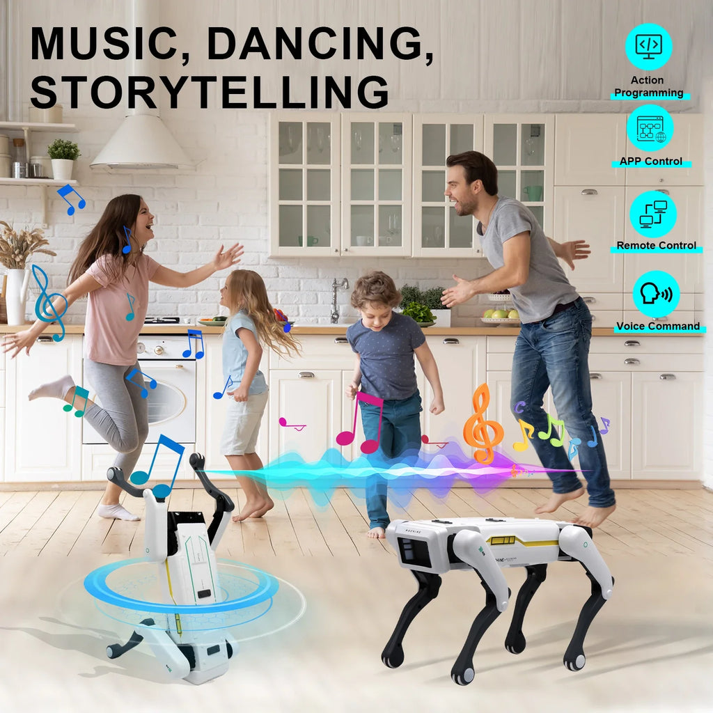 Câine robot AI programabil — control vocal, prin smartphone și infraroșu - Desfino