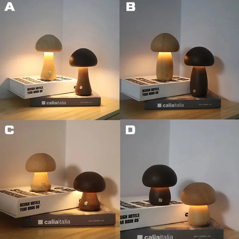 LuminaMoss Mushroom LED Night Light — Touch-Dimming Brightness | Desfino