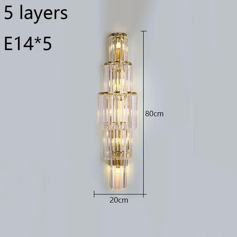 Lunara kristallen pilaarwandlamp - elegante, gebroken gloed - Desfino