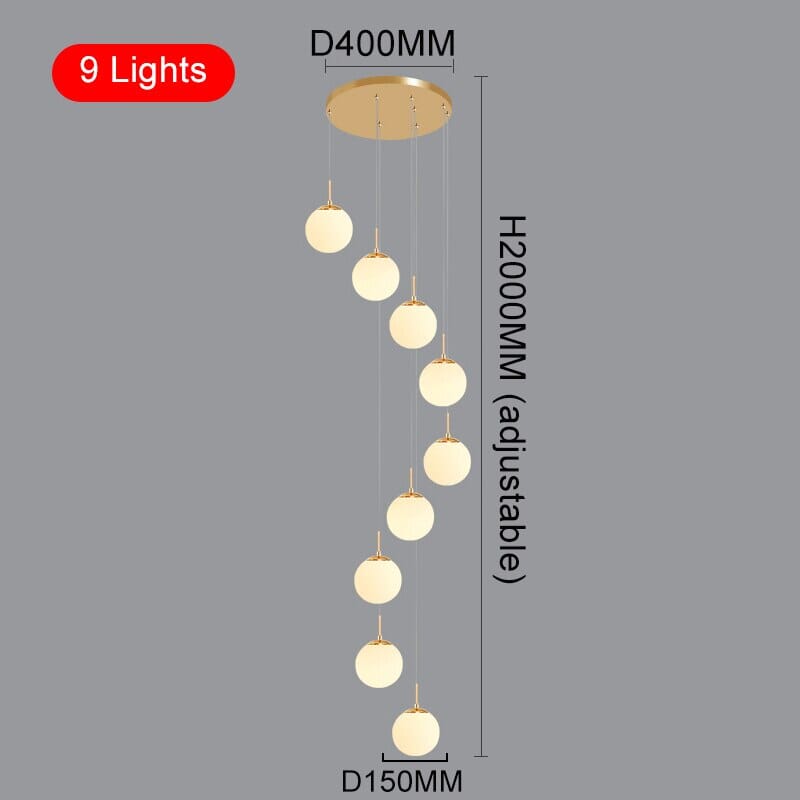 Lampadario a globo Liora — Elegante lampada a sospensione LED dalla luce calda - Desfino