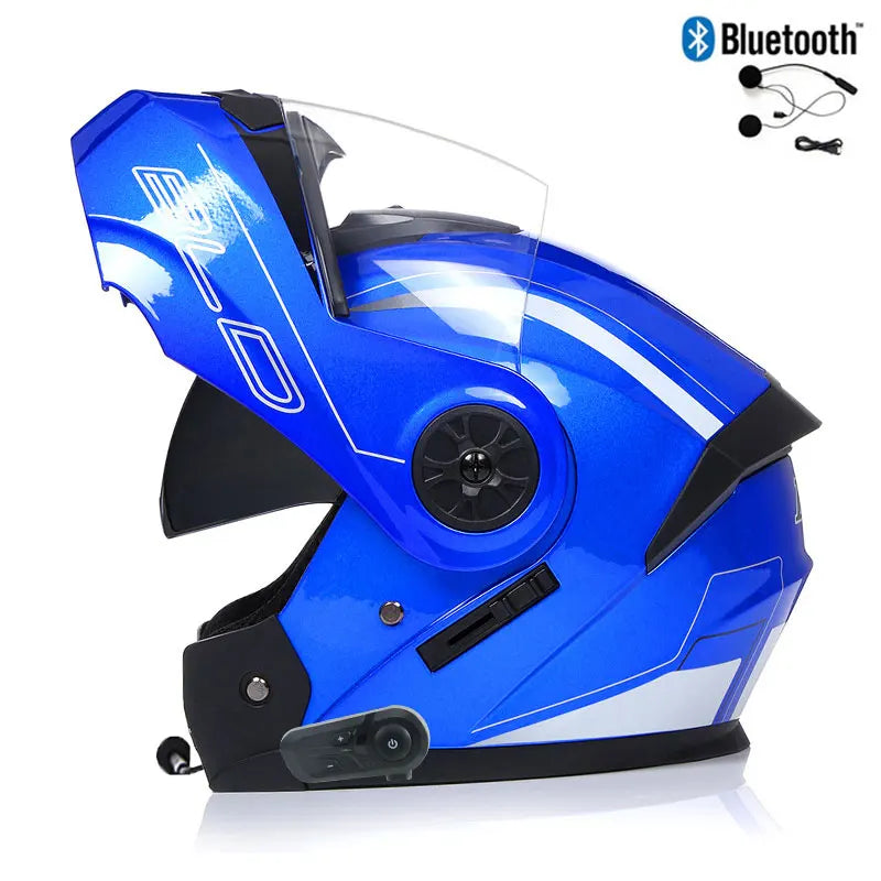 Modułowy kask motocyklowy — podnoszona szczęka, Bluetooth i osłona przeciwsłoneczna - Desfino