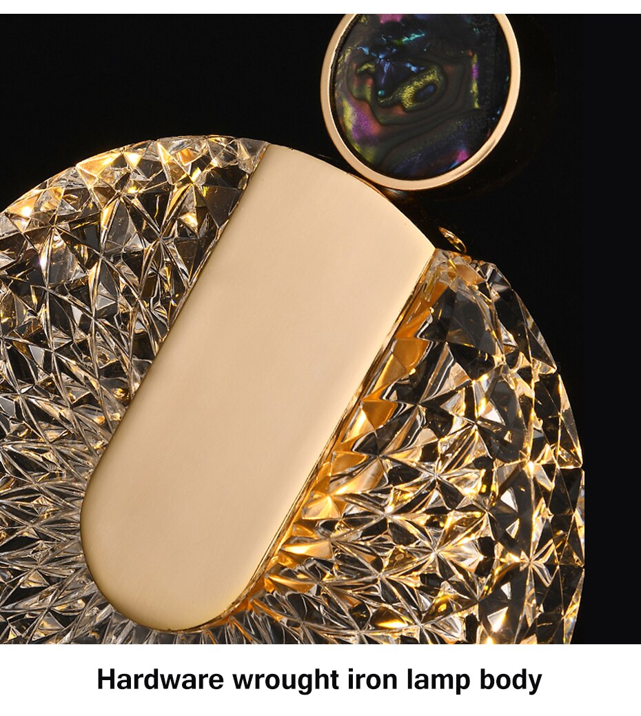 Aurelia Gold LED-krystallpendellampe — rund taklampe - Desfino