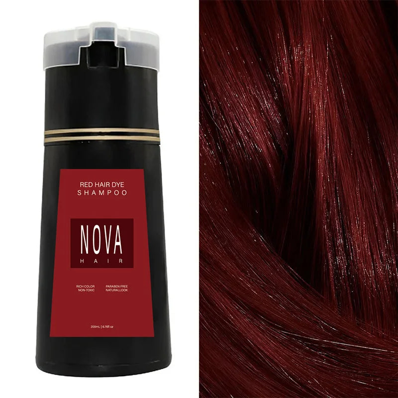 NovaHair bylinný šampon na barvení vlasů — rychlá aplikace za 10 minut