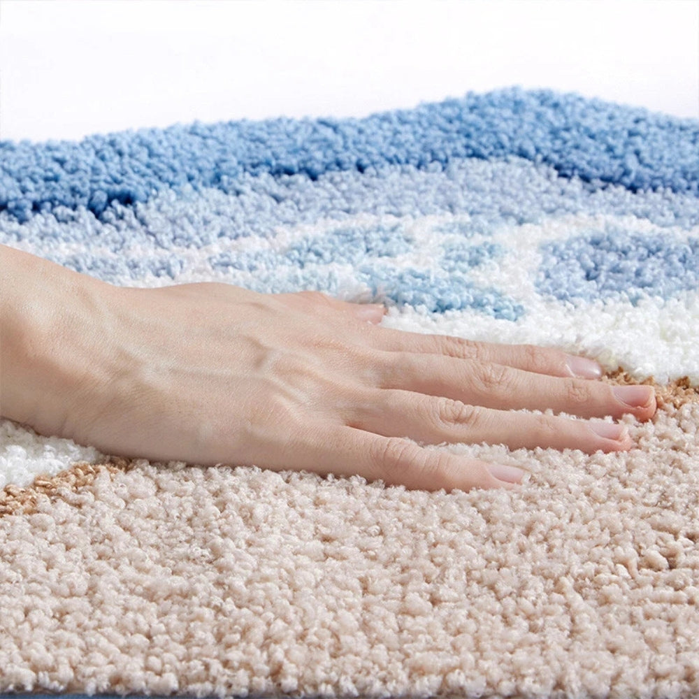 Seaside Footprint Pattern Bath Mat