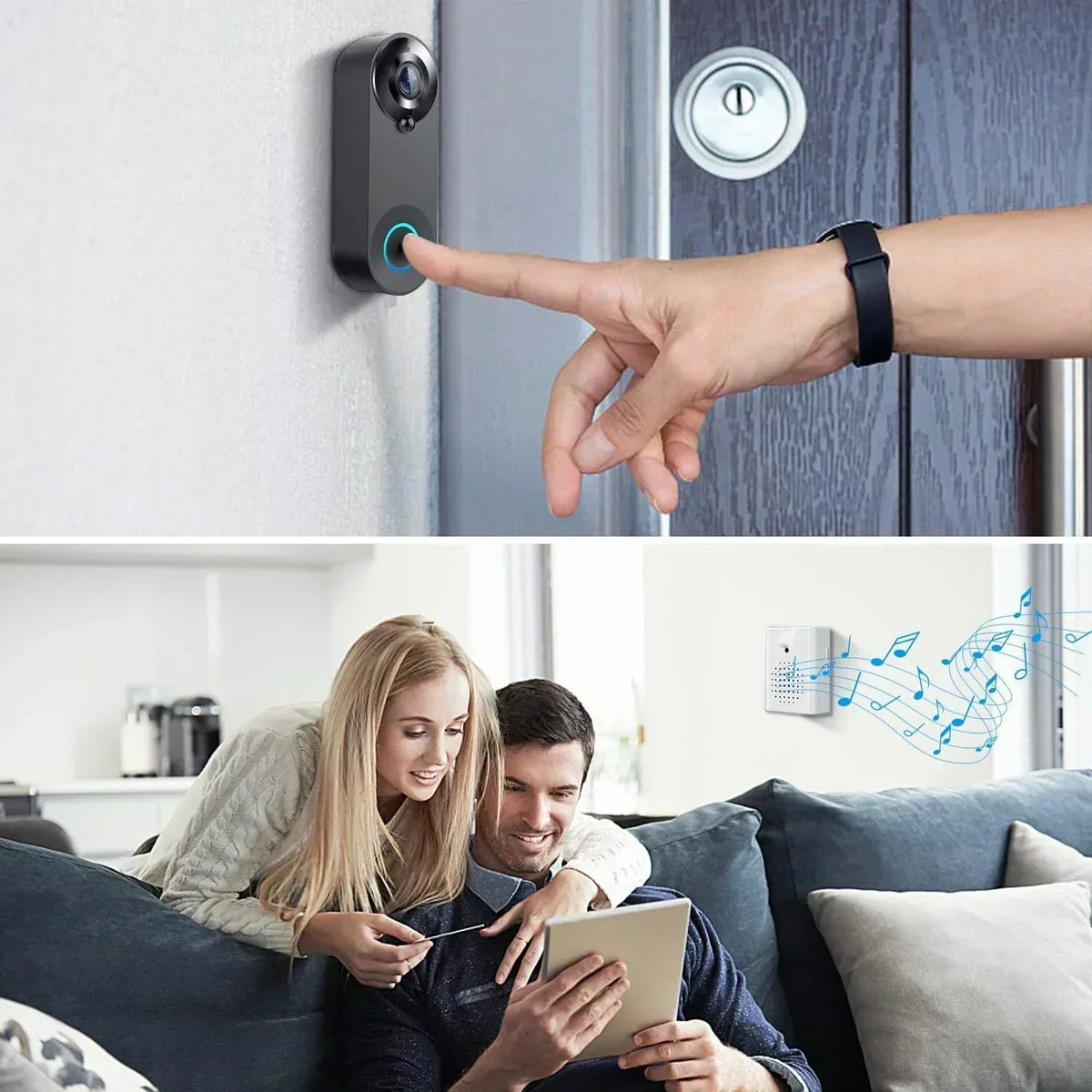 NovaGuard 1080P Wireless Video Doorbell with PIR Motion Sensor - Desfino