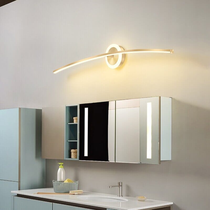 MirroLux LED-vegglampe til bad - slank, myk nedoverrettet belysning - Desfino
