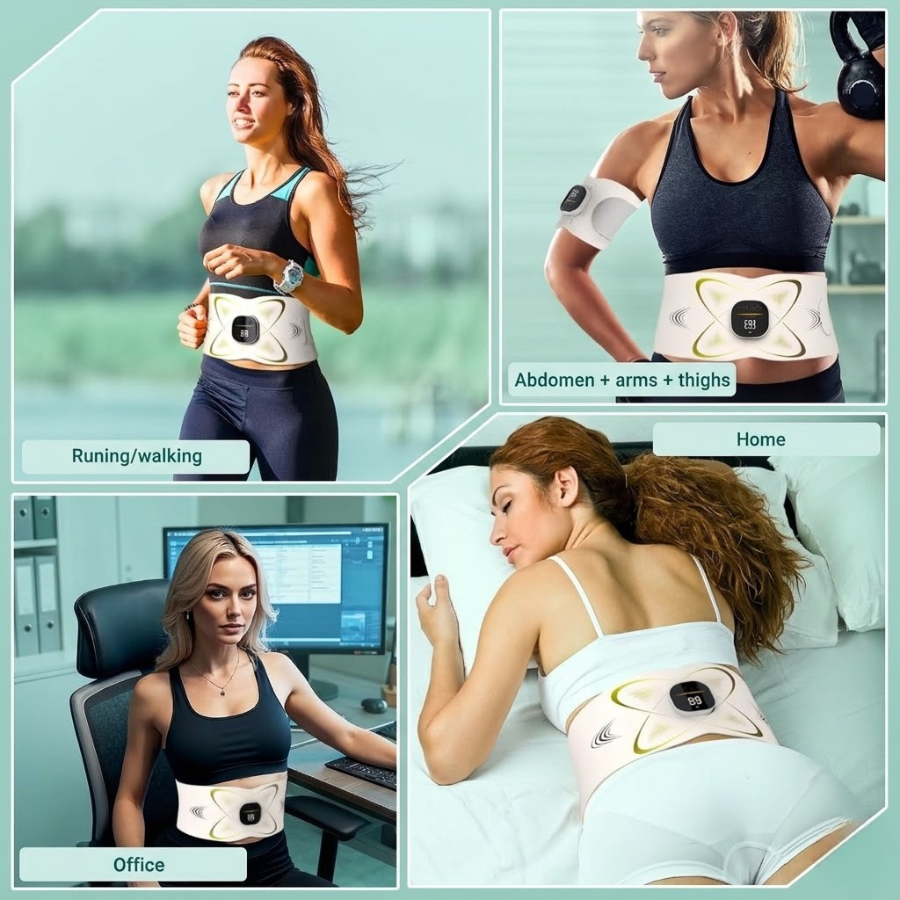 حزام ThermaCore القابل للارتداء للنحت 3 في 1 — تنشيط EMS، حرارة عميقة 95°F–122°F