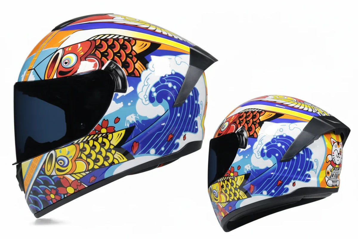 Casque de moto intégral LVS-701 — chaleur hivernale, double visière - Desfino
