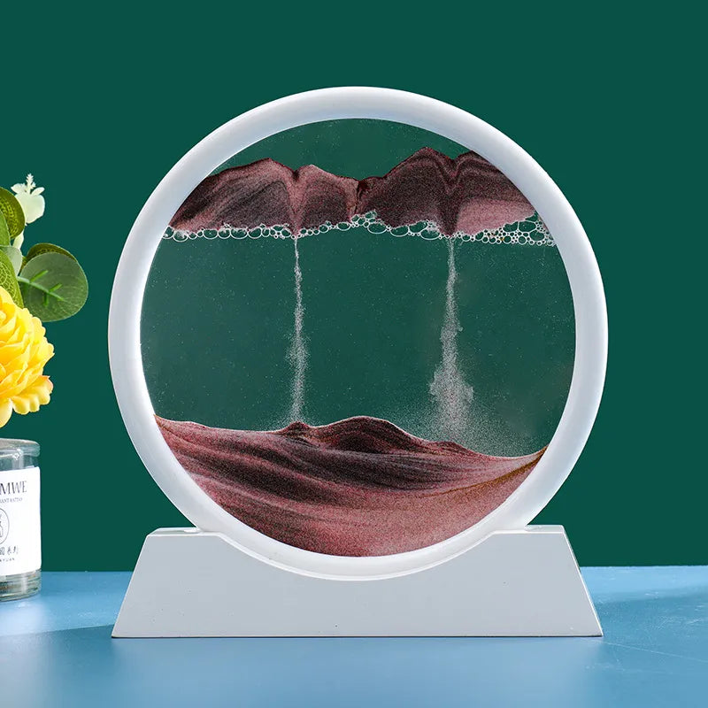 3D kinetisk sandkunst i timeglass — landskap i bevegelse - Desfino