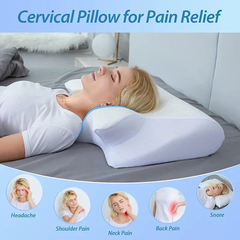 SomniEase Nackenkissen — 2-in-1 ergonomischer Memory-Schaum - Desfino
