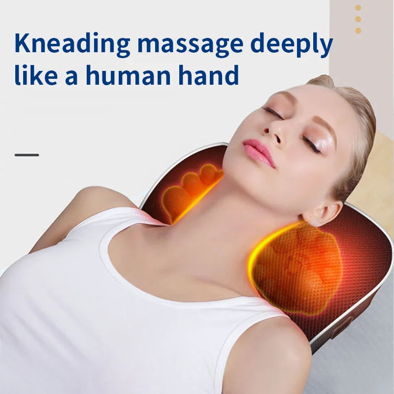 Massagekudde för nacke och kropp — 20 kulor, knådning, värme och vibration - Desfino