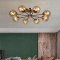 8-Light Glass Globe Chandelier in Jade