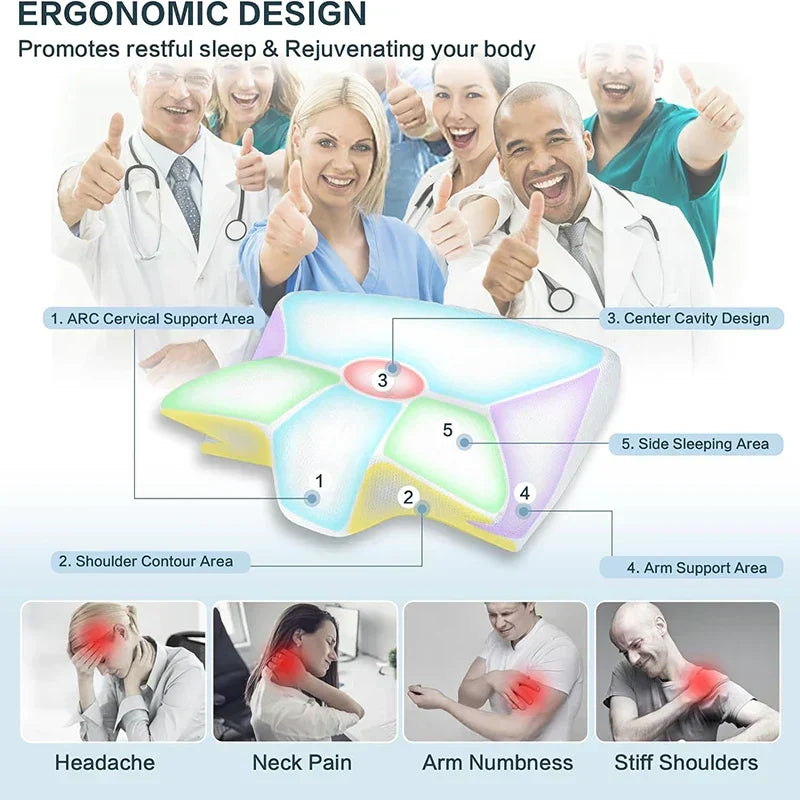 SomniEase Nackenkissen — 2-in-1 ergonomischer Memory-Schaum - Desfino