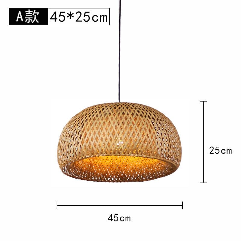 Suspension LED KoruBend — Luminaire moderne rustique en bambou - Desfino