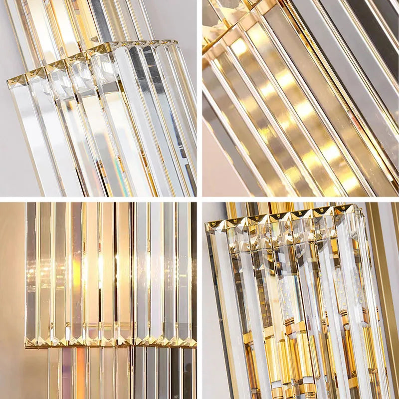 Lunara kristallen pilaarwandlamp - elegante, gebroken gloed - Desfino