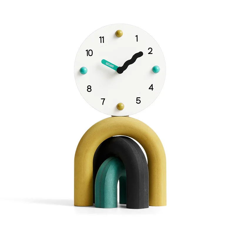 Horloge de bureau nordique en arche LumenArc — Quartz silencieux, deux finitions - Desfino