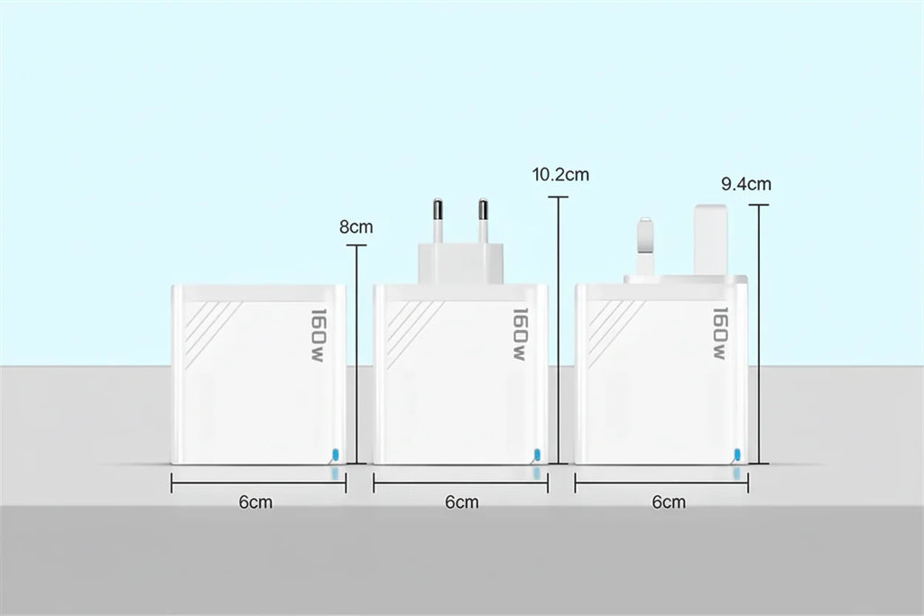 Estação de carregamento rápido USB-C Power Delivery de 160W com 6 portas - Desfino